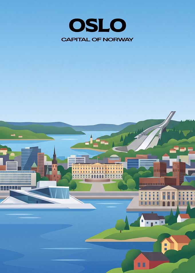Oslo Norway Travel Poster