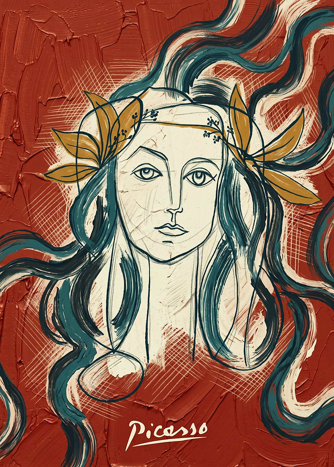 Cubist Woman Art Picasso Abstract Painting