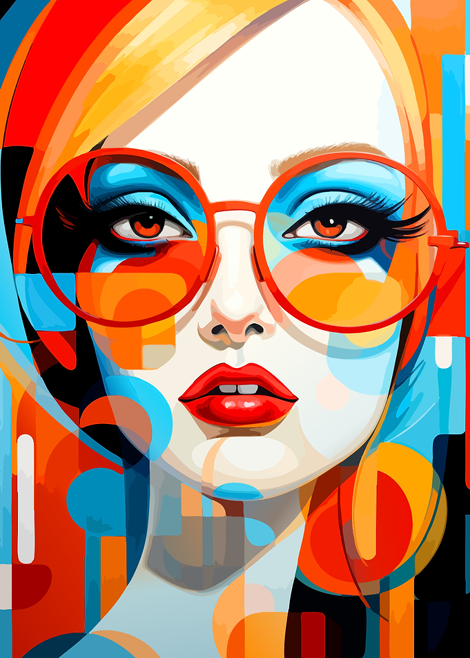 Pop Art Portrait of Stylish Woman