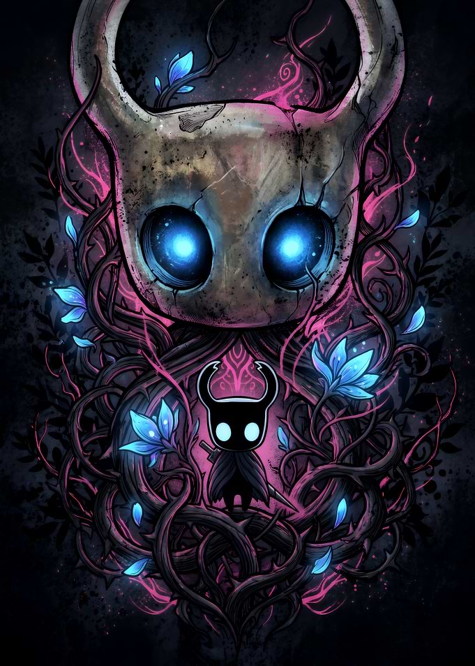 Hollow Knight and Mask Illustration