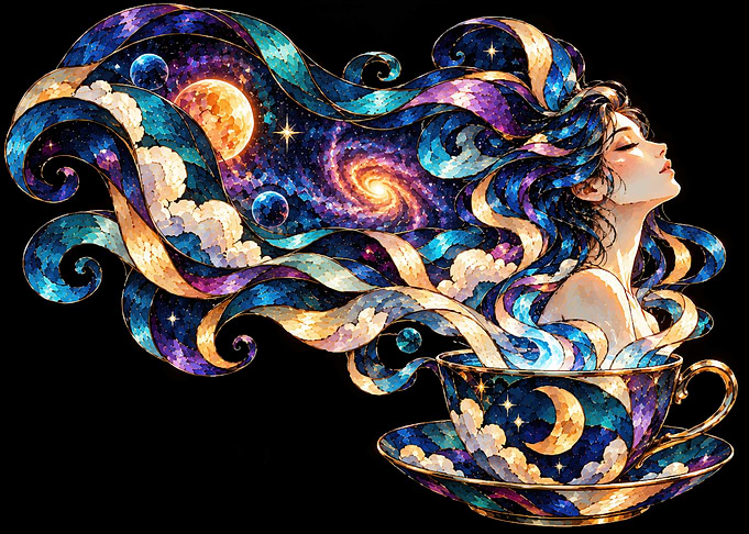 Celestial Woman Emerging from Teacup