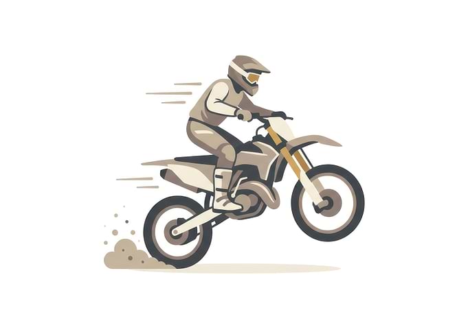 Motocross Rider Performing a Wheelie
