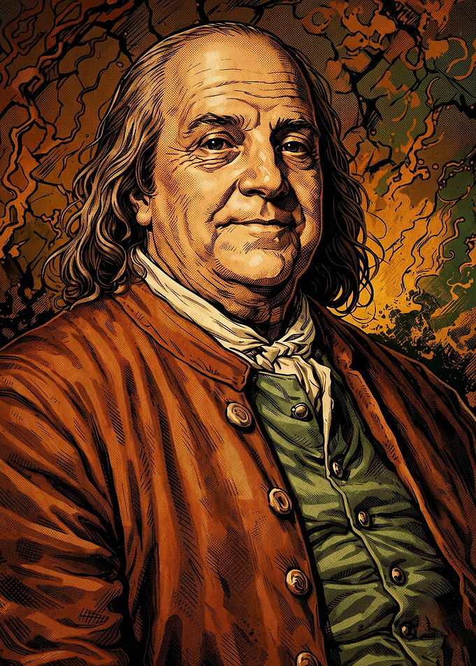 Benjamin Franklin Retro Comic Art