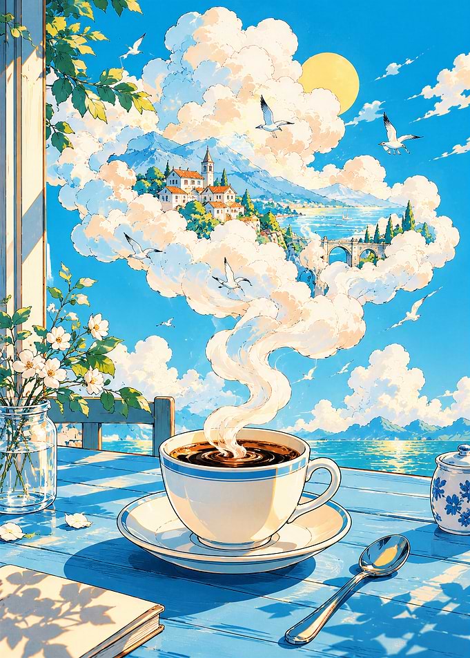 Steaming Coffee Dreamscape