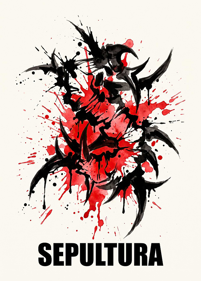 Sepultura Band Logo Watercolor Art