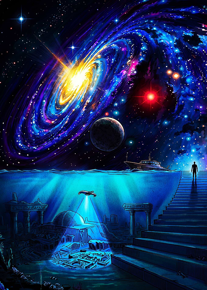 Surreal Cosmic Ocean Stairway