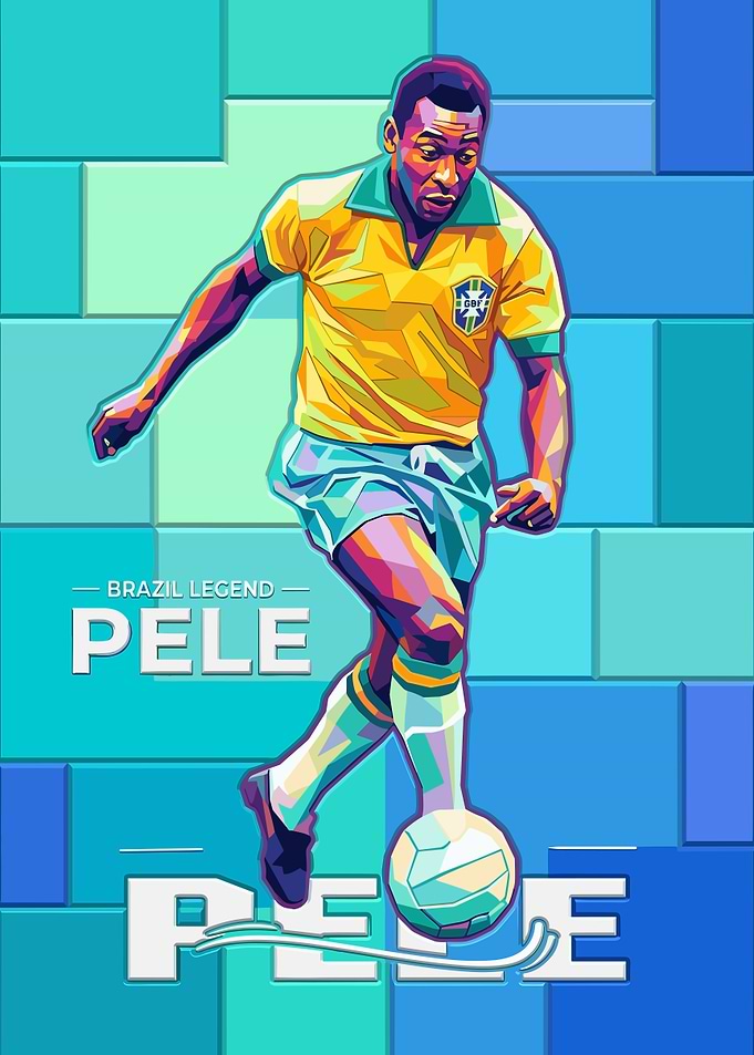 Pele Brazil Legend Pop Art Poster