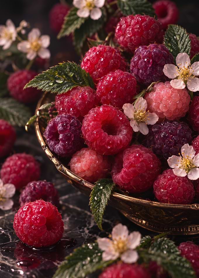 Raspberry Gold Still Life