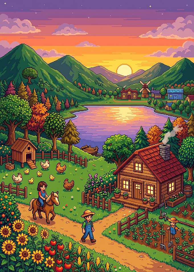 Stardew Valley Inspired Pixel Art Farm