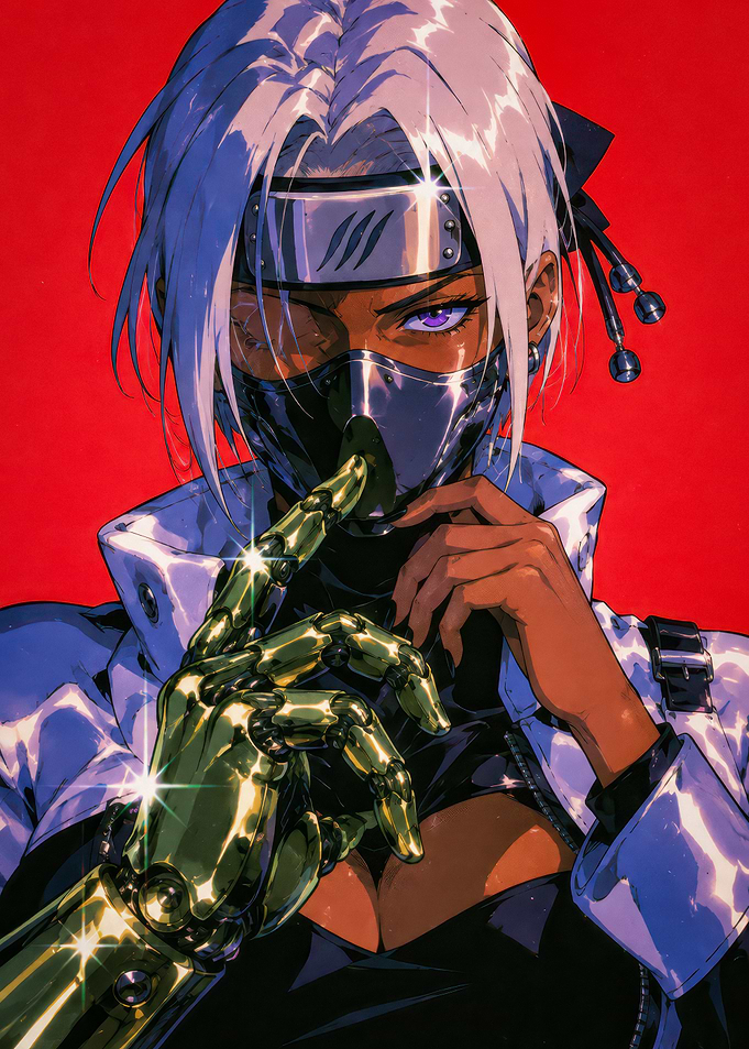 Cyborg Ninja Anime Character Portrait
