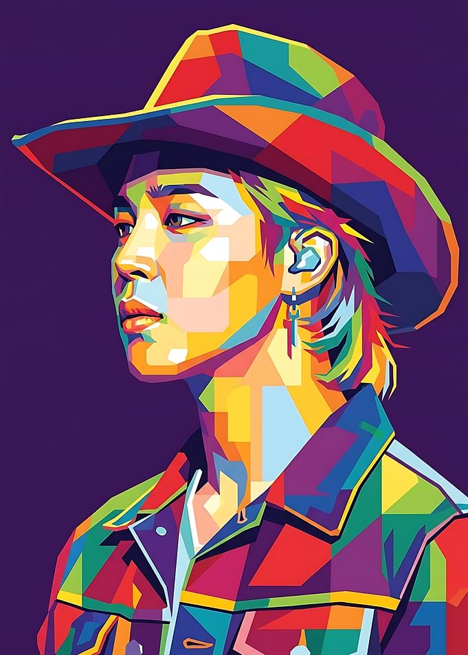 Colorful WPAP Portrait of Jimin