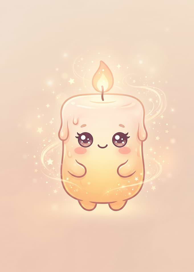 Cute Kawaii Candle Character