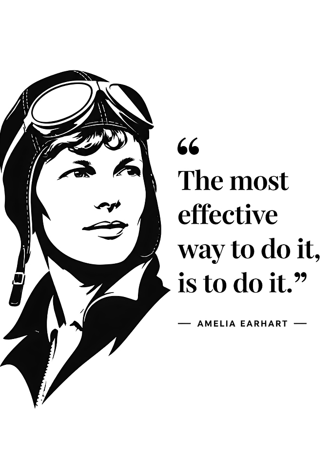 Amelia Earhart Inspirational Quote Poster