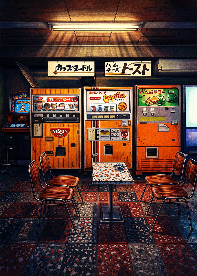 Retro Japanese Vending Machine Corner