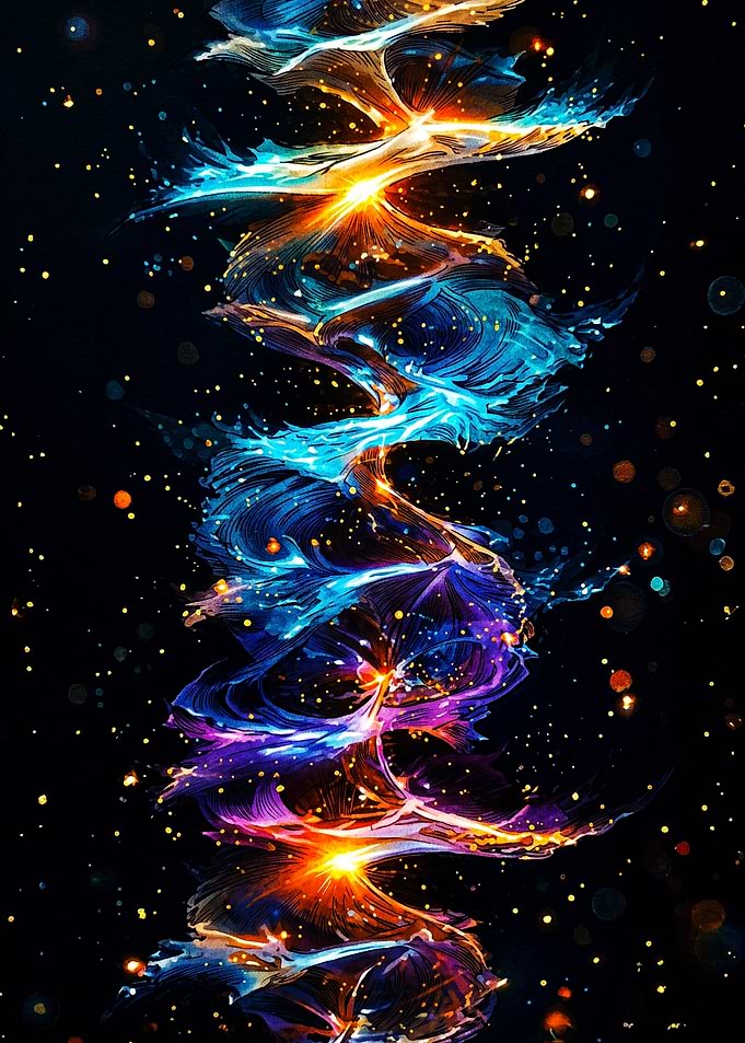 Abstract Cosmic Spiral Energy Flow