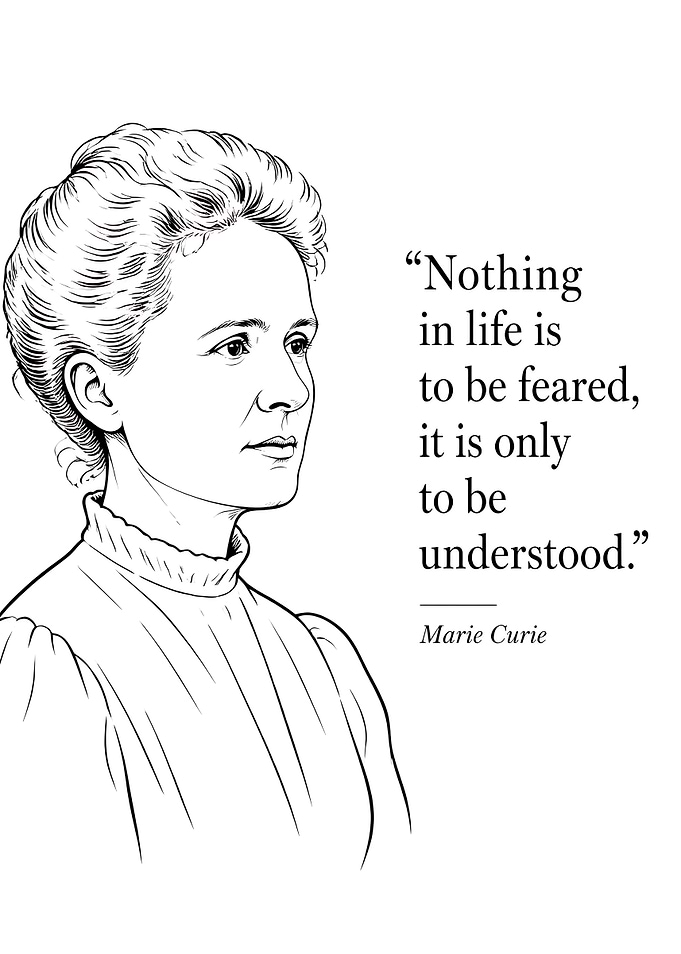 Marie Curie Inspirational Quote Portrait