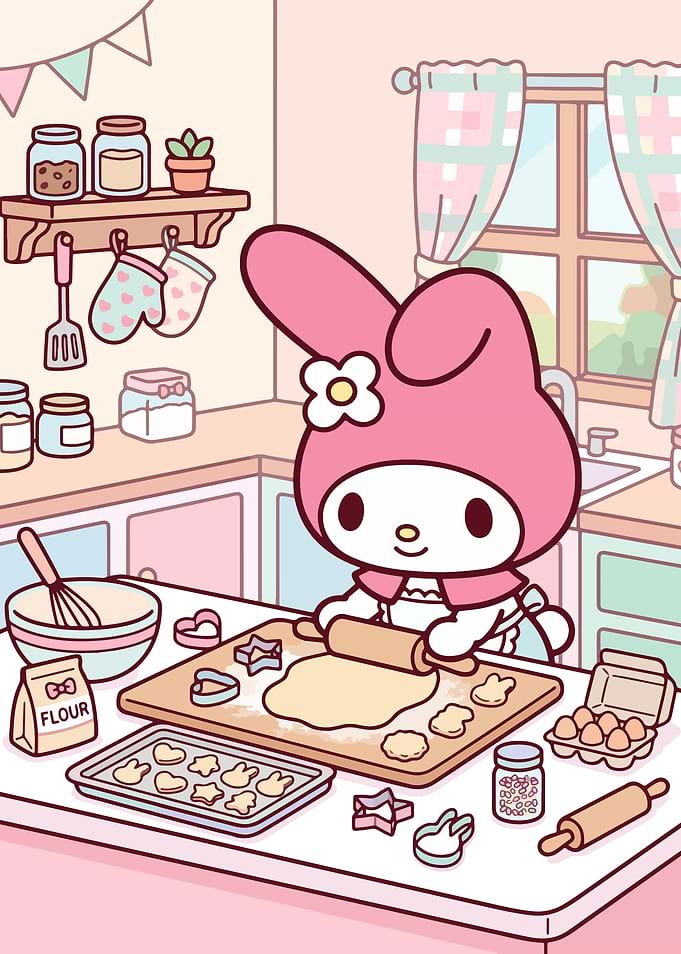 My Melody Baking Cookies