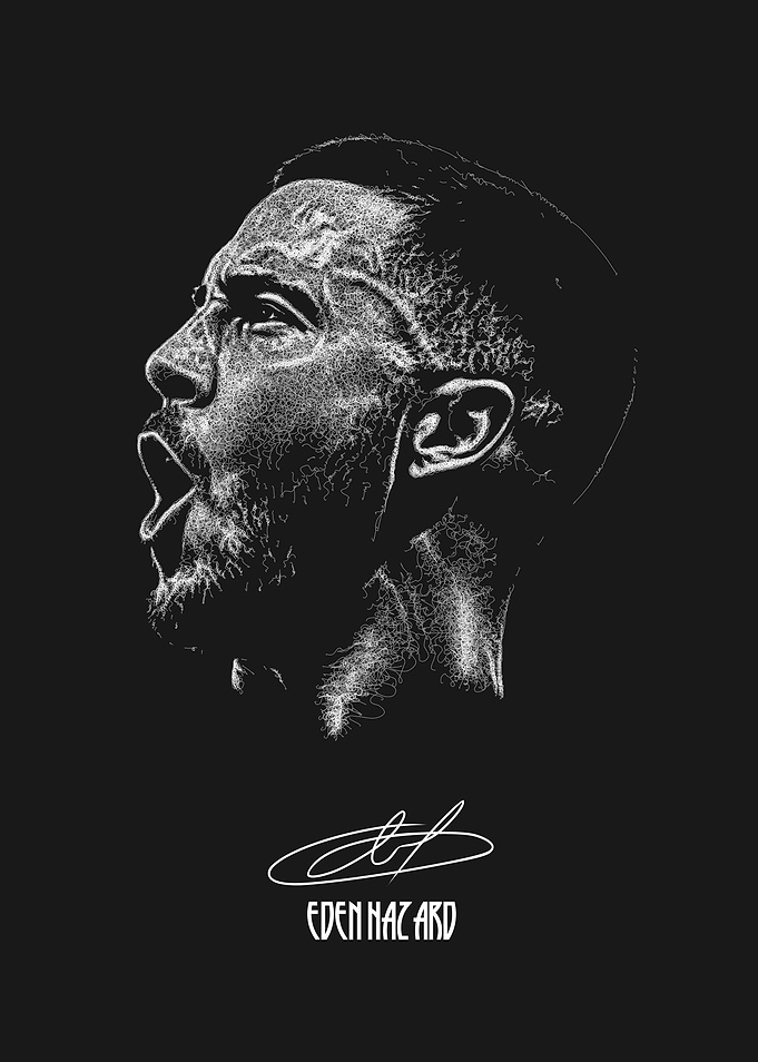 Eden Hazard Scribble Art