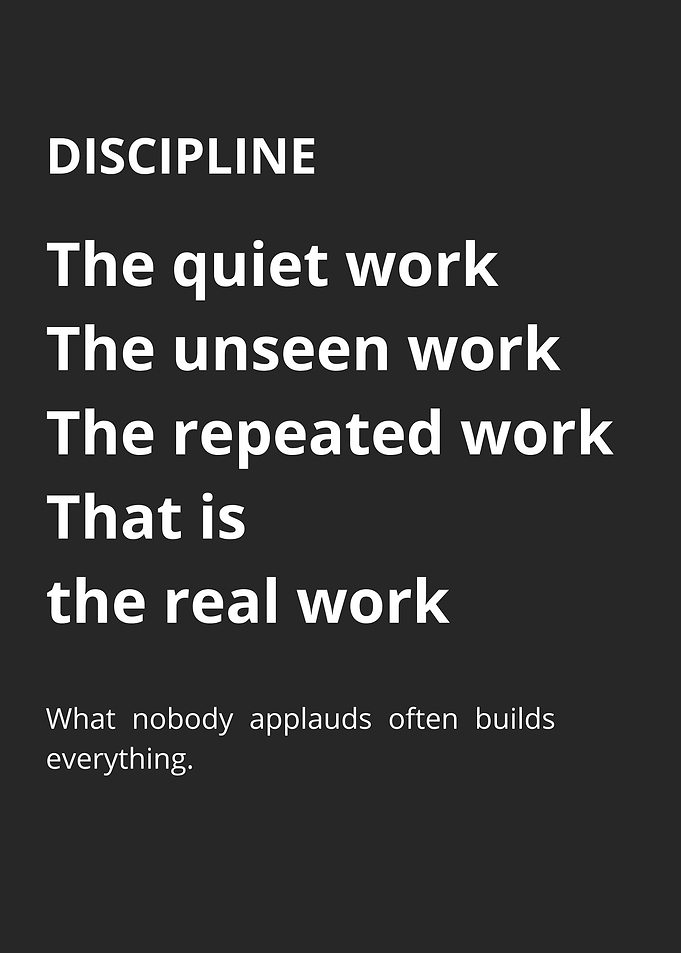 Discipline Inspirational Quote Poster