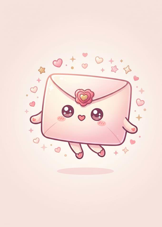 Cute Kawaii Love Letter Character