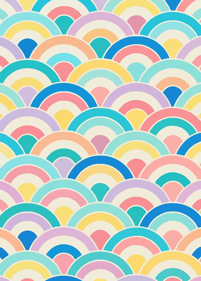 Seigaiha - Colorful Japanese Wave Pattern