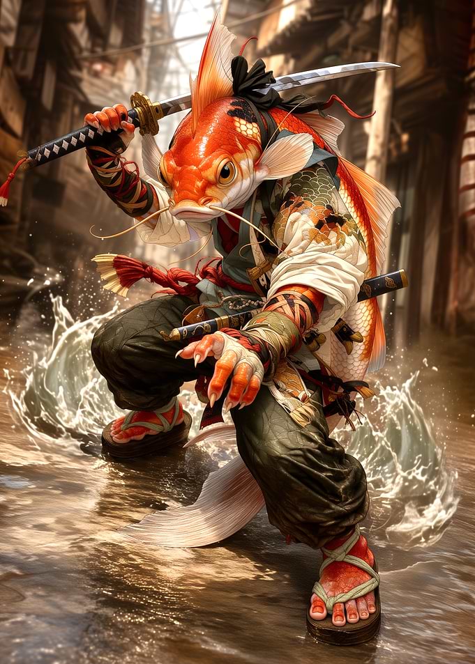 Koi Fish Samurai Warrior