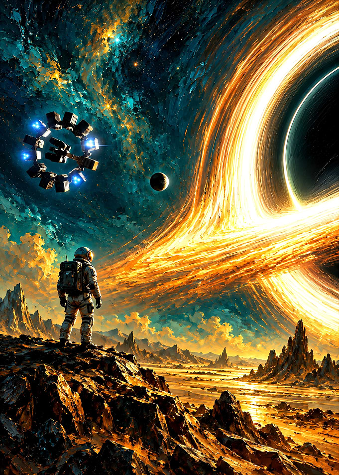 Astronaut Observing Interstellar Black Hole