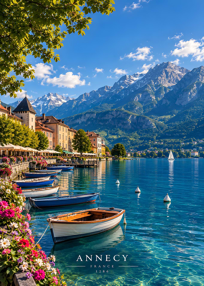 Scenic Lake Annecy France Landscape