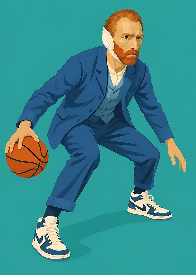 Vincent van Gogh Playing Basketball