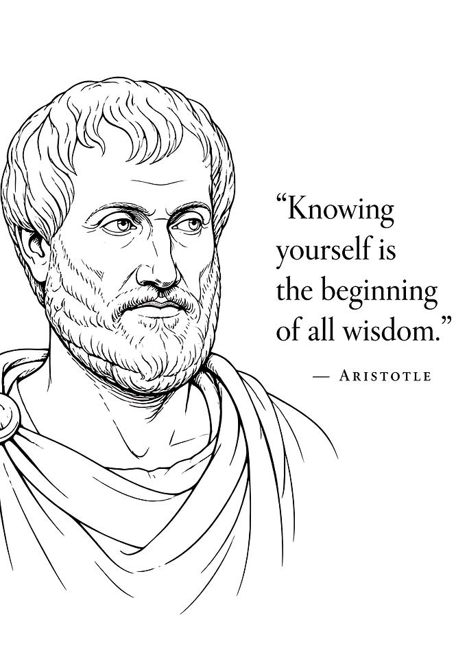Aristotle Quote Minimalist Portrait