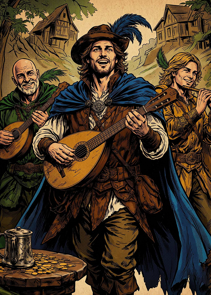 Fantasy Bard Lute Minstrel Poster