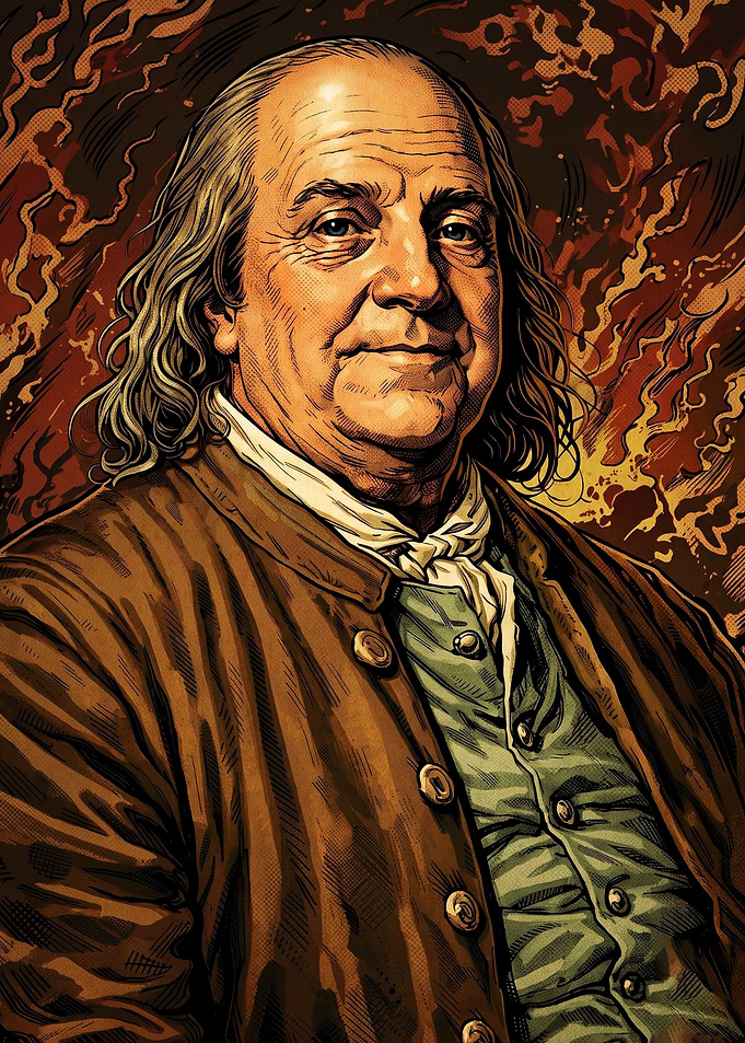 Benjamin Franklin History Comic Art