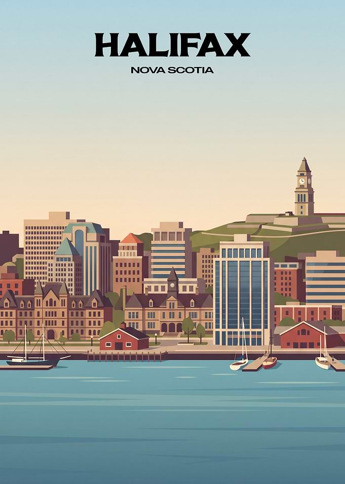 Halifax Nova Scotia Skyline Travel Poster