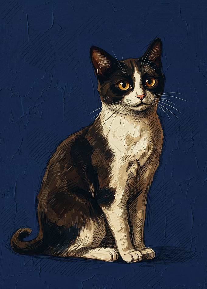 Tuxedo Cat Portrait Cats Oil Painting