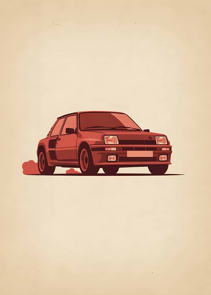Classic Sports Car Minimalist Illustration