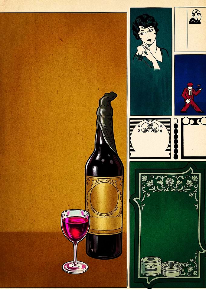 Vintage Art Deco Wine Poster