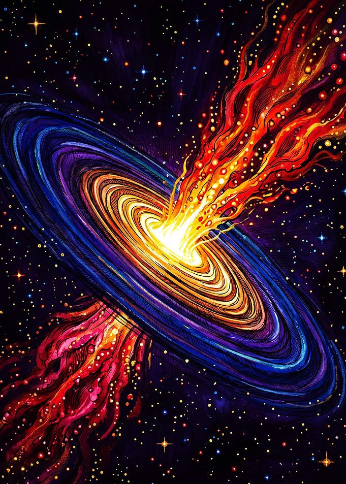 Vibrant Cosmic Black Hole Illustration