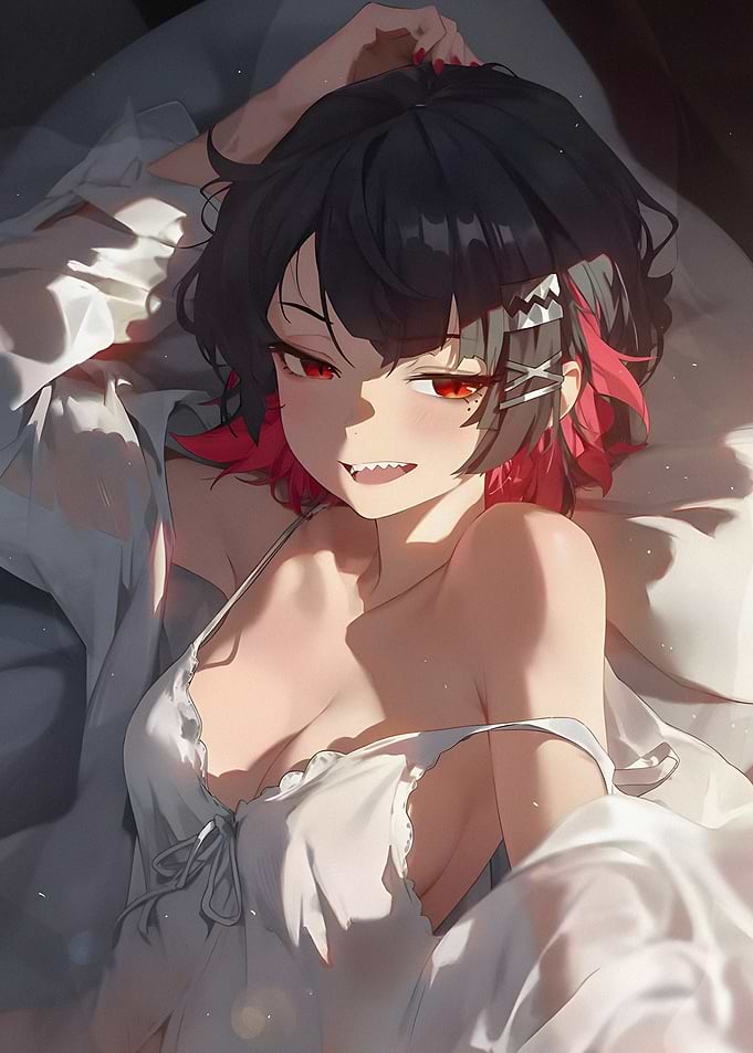 Anime Girl with Red Eyes