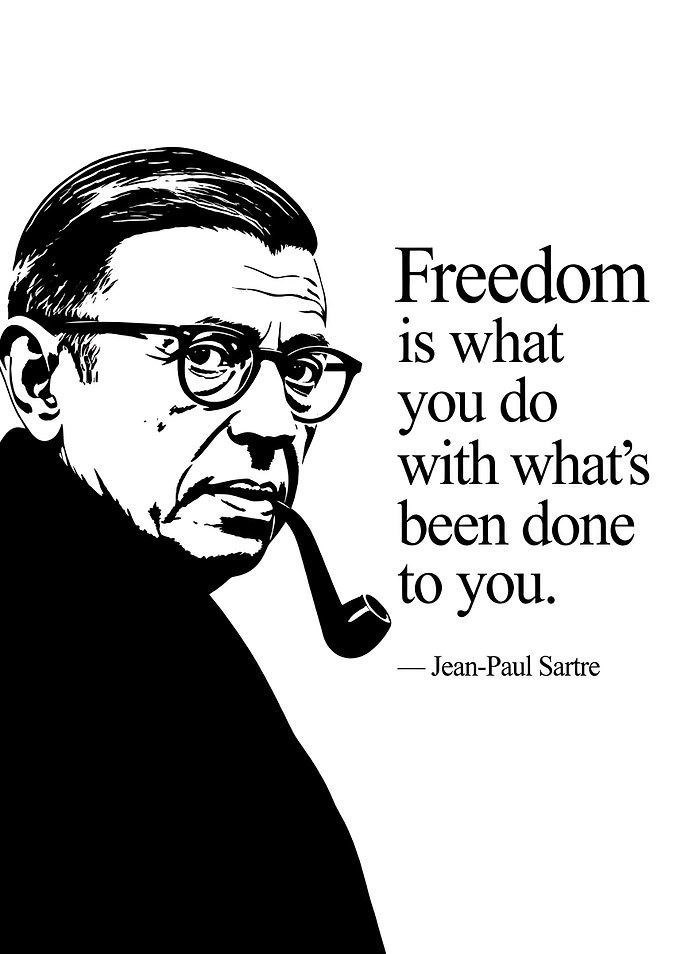 Jean-Paul Sartre Inspirational Quote Poster