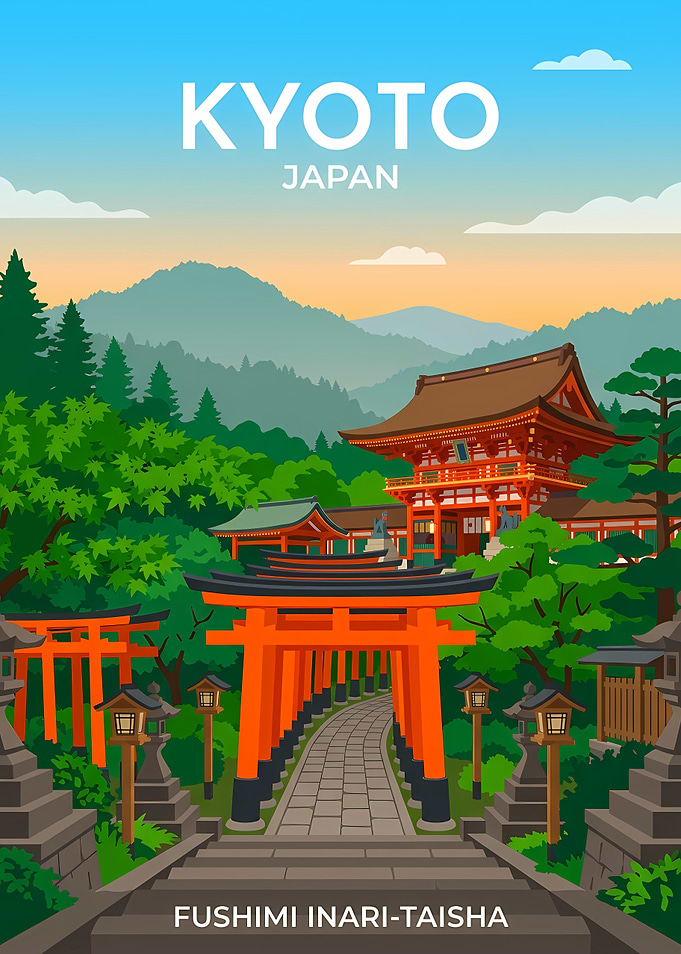 Fushimi Inari-Taisha Kyoto Travel Poster
