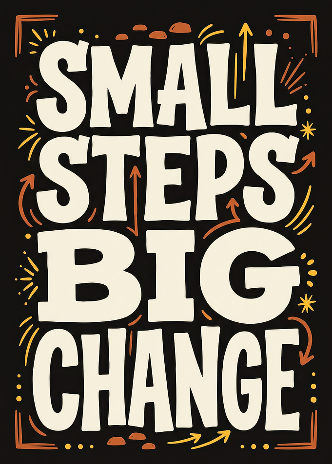 Small Steps Big Change Motivational Poster