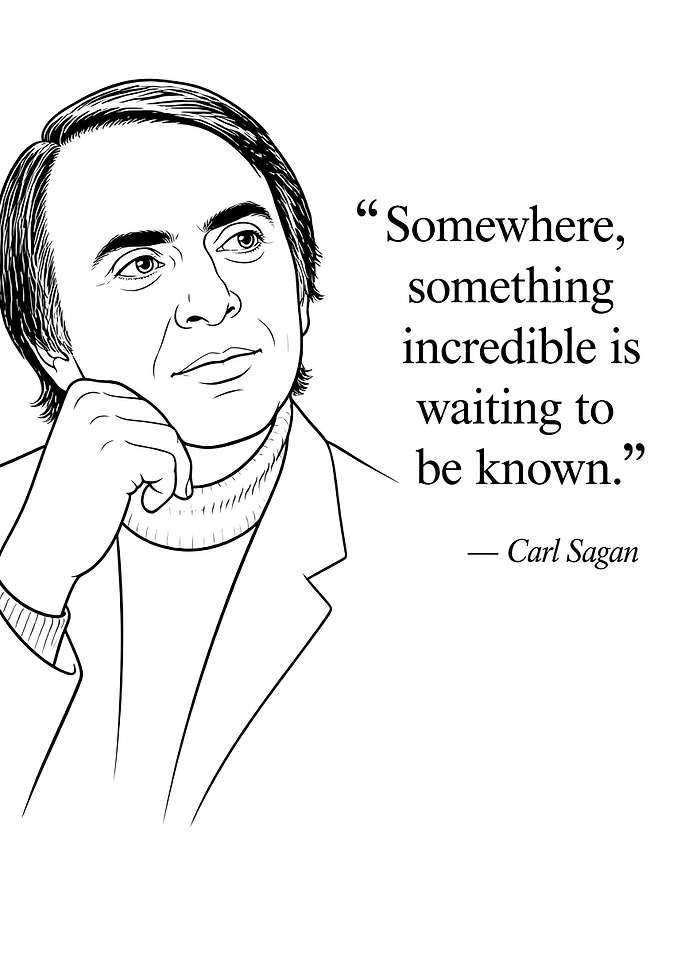 Carl Sagan Inspirational Quote Illustration