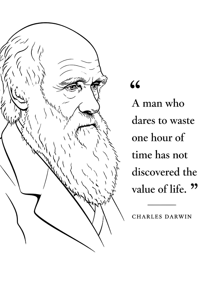 Charles Darwin Inspirational Quote Poster