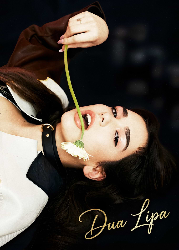 Dua Lipa Portrait with Flower