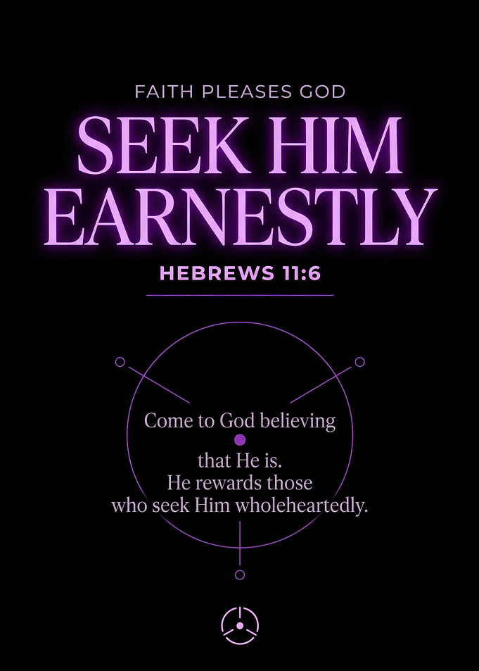 Inspirational Hebrews 11:6 Bible Verse Poster