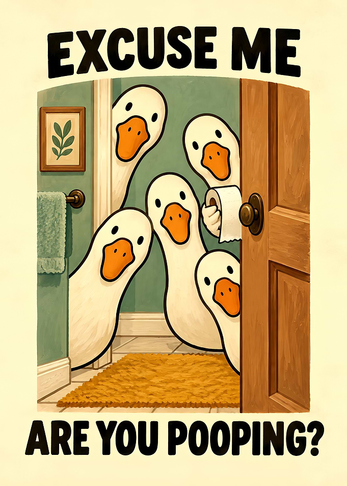 Funny Ducks Interrupting Bathroom Time