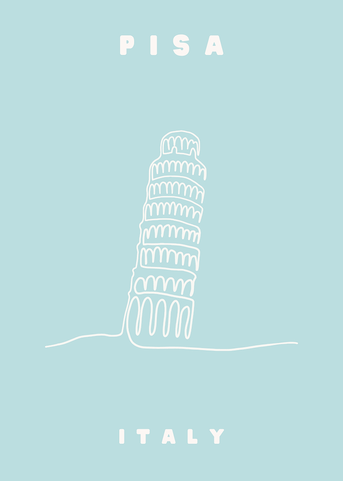 Minimalist Leaning Tower of Pisa Poster