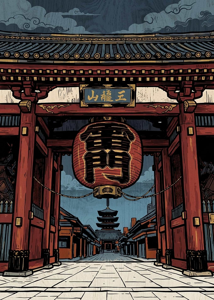 Kaminarimon Gate Illustration