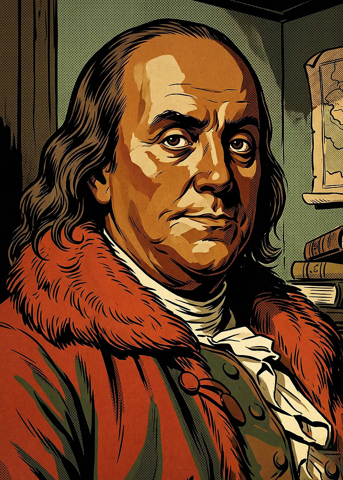 Benjamin Franklin Pop Comic Art