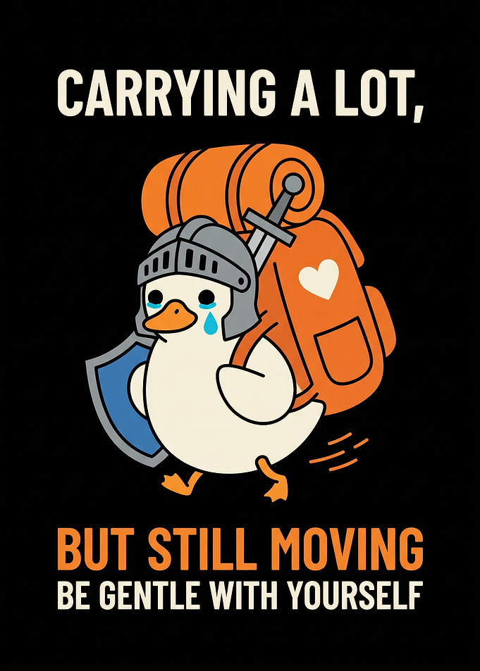 Crying Knight Duck Carrying Backpack